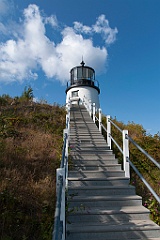 Stairway to Owls Head Lighthouse Tower in Midcoast Maine